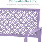 Best Choice Products Outdoor Bench 2-Person Metal Steel Benches Furniture - Image 5