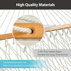 Outdoor Double Hammock with Hardwood Spreader Bars, Large Rope Hammock with - Image 5