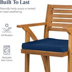 Best Choice Products Set of 2 Outdoor Acacia Wood Bar Stools Bar Chairs - Image 5