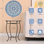 Metal Round Side Table, Weather Resistant Patio Accent Table - Image 2