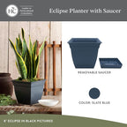 The HC Companies 6 Inch Eclipse Square Planter Pots - Image 2