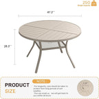 VICLLAX Round Patio Table with Adjustable Umbrella Hole - Image 3