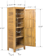 Christopher Knight Home Patio Gribs Acacia Wood Storage Cabinet, - Image 3