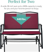 Best Choice Products 2-Person Outdoor Patio Swing Glider Steel Bench Loveseat - Image 6