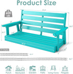IVY&LANE Outdoor Porch Swing | HDPE Plastic | 2-Person | Hanging Bench Swings | - Image 2