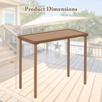 Tangkula Patio Bar Table, Heavy Duty Rectangle Metal Frame 48 Inches Outdoor - Image 3