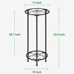 CASIMR Plant Stand Indoor Outdoor, Metal Rustproof Flower Shelf 2 Tier 23.9 inch - Image 5