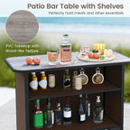 Tangkula 3 Piece Outdoor Bar Set, Patio Bar Height Table & Armchairs - Image 5