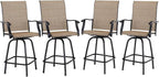 PHI VILLA Outdoor Bar Stools Set of 4, Swivel Patio Bar Stools & Chairs by PHIVILLAThepioneerofcomfortablehouseholdsupplies