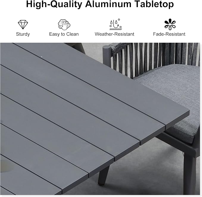 PURPLE LEAF 5 Pieces Oversized Square Patio Dining Set - Image 5