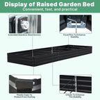 12×4×1ft Galvanized Metal Raised Garden Bed, Metal Planter Kit Box Outdoor - Image 3