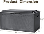 Devoko 100 Gallon Deck Box, Waterproof Resin Outdoor Storage Box - Image 2