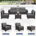 ALAULM 6 Pieces Patio Furniture Set, Oversized Seat/Armrest and High Back - Image 3