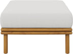 Modway Wren Teak Wood Outdoor Ottoman in Natural Sail - Image 7