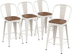 Yongqiang 30 inch Bar Stools Set of 4 Farmhouse Bar Height Stools High Back by lightupyourlife