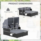 ORALNER Outdoor Daybed, 2-Person Wicker Patio Sofa - Image 2