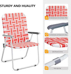 VINGLI Patio Lawn Webbed Folding Chairs Outdoor Beach Portable Camping Chair - Image 5