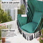 Hammock Chair Hanging Rope Swing Chair, Max 450 Lbs, Large Hanging Chair - Image 2