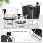 Self Watering Pots, 3 Pack 4 Inch Clear Plant Pot Self Watering Planter Flowers - Image 3
