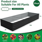 Vengarus 10x3x1FT Galvanized Raised Garden Bed Kit, Outdoor Metal Planter Box - Image 2