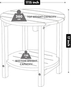 LZRS Round Adirondack Side Table Double End Table, Outdoor Side Tables - Image 3