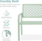 Best Choice Products Outdoor Bench 2-Person Metal Steel Benches Furniture - Image 3