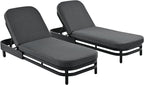 LUMISOL Outdoor Lounge Chair Set of 2, Modern Aluminum Chaise Loungers - Image 9
