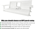 Poly Lumber 3-Seat Porch Swing, HIPS 5-Feet Bench Swing - Image 3