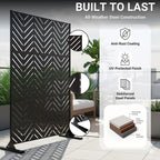 Metal Privacy Screen Outdoor – 6FT Freestanding Decorative Steel Panel - Image 3