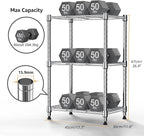 450 lbs Wire Storage Shelving 3-Tier Utility Shelving Unit Steel Organizer Wire - Image 3