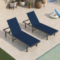 Aluminum Outdoor Lounge Chairs Set of 2, Pool Lounge Chairs by Oasbira