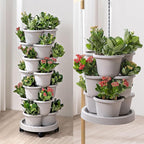 Vertical Strawberry Planter 3 Tier Hanging Vertical Gardening Stackable Planter - Image 7