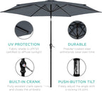 Best Choice Products 10ft Outdoor Table Compatible Steel Polyester Market Patio - Image 5