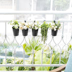 Dahey 5 Pcs Hanging Flower Pots 4 Inches Metal Iron Bucket Outdoor Planter - Image 4