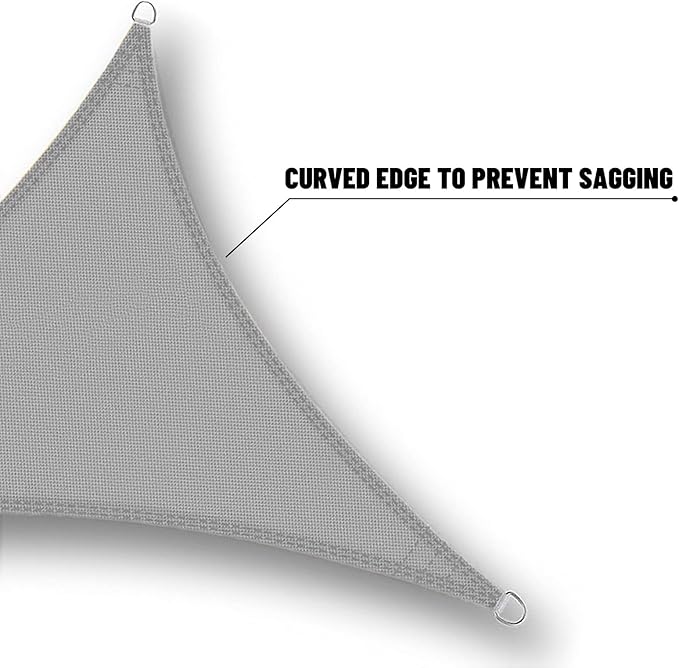 SUNNY GUARD Waterproof Sun Shade Sail 7'x8'x10.6' Charcoal Right Triangle UV - Image 5