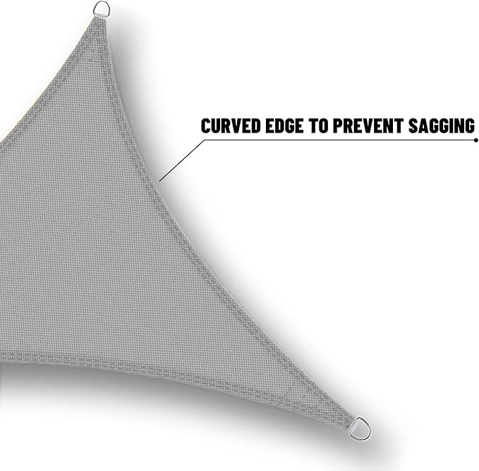 SUNNY GUARD Waterproof Sun Shade Sail 12'x12'x17' Charcoal Right Triangle UV - Image 5