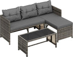 Shintenchi 3-Piece Outdoor Patio Furniture Sets, Wicker Patio Conversation Sets - Image 8