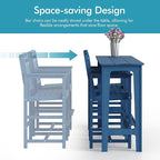 Ciokea 3 Pcs Outdoor Bar Height Table Set, Heavy-Duty All-Weather HDPE Patio - Image 8