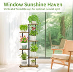 iDavosic.ly 5 Tier Plant Stand Indoor, Tiered Corner Metal Wood Multiple Flower - Image 5