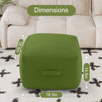 MeMoreCool Square Stuffed Pouf Ottoman Foot Rest, Floor Pouf Foot Stool - Image 2