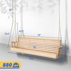 VINGLI Upgraded Patio Wooden Porch Swing - Image 2