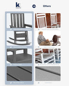 KINGYES Oversized Outdoor Rocking Chair, All-Weather Patio Rocking Chairs - Image 7