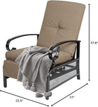 Oakcloud Adjustable Outdoor Lounge Chair Metal Patio Relaxing Recliner Chair - Image 9