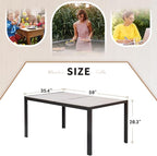 Devoko Patio Dining Table for 6 Outdoor Patio Table 59" x 35" Weather-Resistant - Image 3