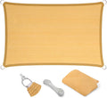 Eden's Decor Straight Flat-Edged Sun Shade Sail Rectangular 5' x 7' Wheat by EdensDecorInc