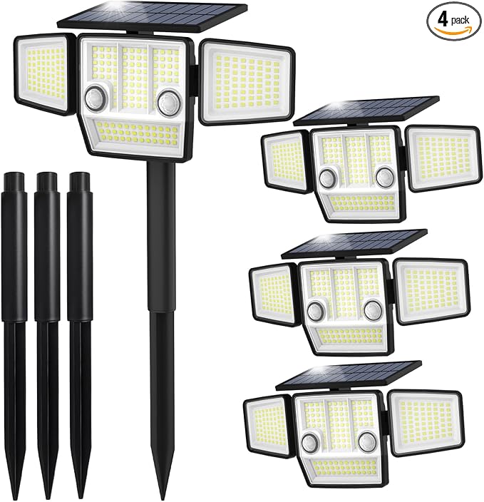 Solar Lights Outdoor, In-Ground or Wall Mount, 180° PIR Motion Sensor, 236 LED by HAARAY