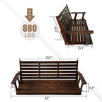 Wooden Porch Swing, Ergonomic Seat, Bench Swing - Image 2