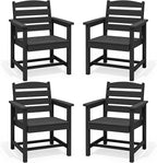 SERWALL Outdoor Dining Chairs Set of 4, All-Weather HDPE Patio Chair by SERWALL