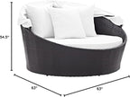 Modway Convene Wicker Rattan Outdoor Patio Retractable Canopy Round Poolside - Image 3