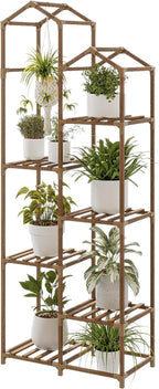 Bamworld Tall Plant Stand Indoor Outdoor Corner Plant Shelf Hanging Plant by Bamworld
